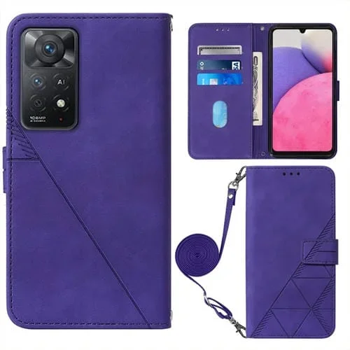 Funda Cuero En Relieve 3D Crossbody para Infinix Note 11 Pro (Púrpura)