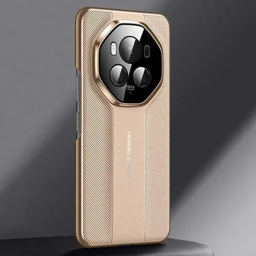 Funda Cuero Liso Imitación Ultimate para Honor Magic6 Pro (Dorada)