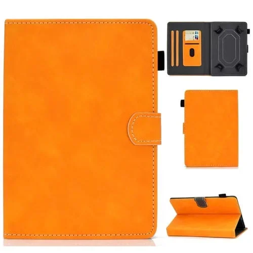 Funda Cuero Universal para Tablet Pc 7 Pulgadas con Soporte y Ranuras (Caqui)