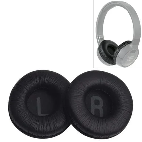 Funda de cojín para auriculares JBL Tune 600Btnc T500Bt T450Bt almohadillas de repuesto con malla (Negro) 2 piezas