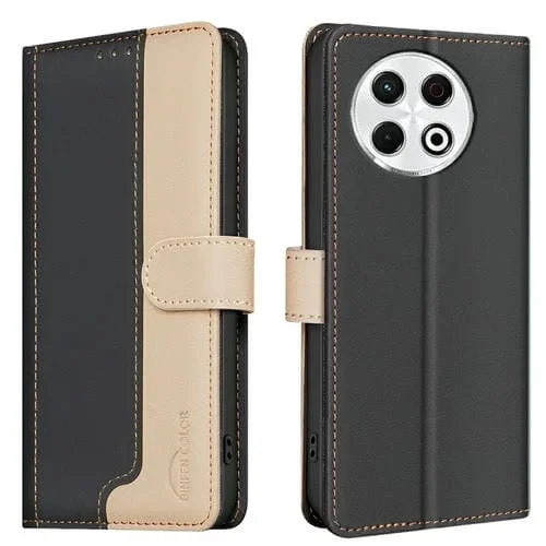 Funda de Cuero Antirrobo con Protección Rfid para Teléfono Tecno Spark 30 Pro 4G (Negro)