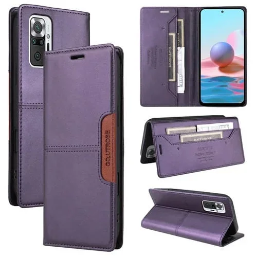 Funda de Cuero Antirrobo Rfid Gqutrobe G01 para Redmi Note 10 Pro 4G (Morado)