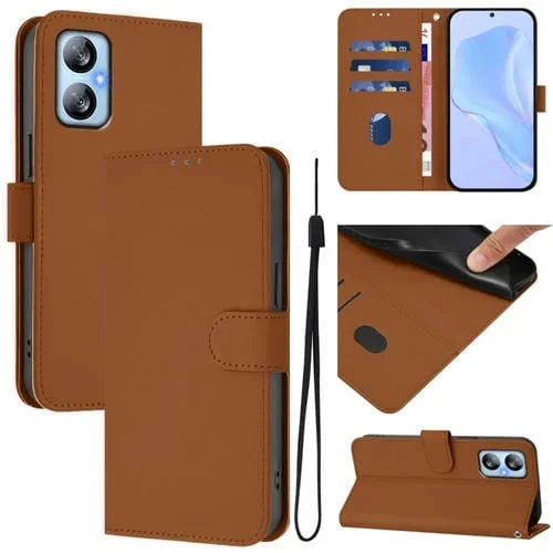 Funda de Cuero con Cordón para BlackView A52/A52 Pro Skin Feel (Marrón)