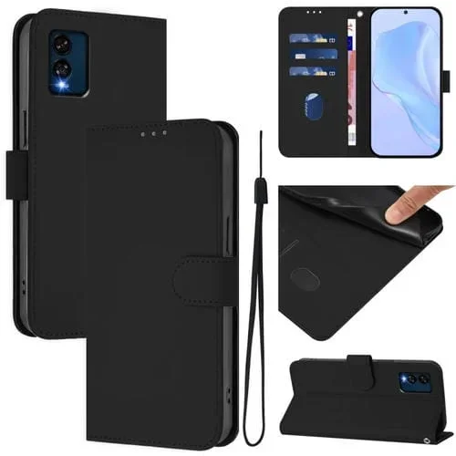 Funda de Cuero con Cordón para Teléfono Blu View Speed Skin Feel (Negro)