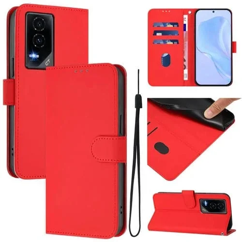 Funda de Cuero con Cordón para Teléfono For Honor GT Skin Feel (Rojo)