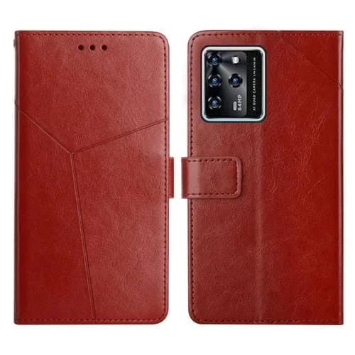 Funda de Cuero con Costura Horizontal para ZTE Blade V30 (Marrón)
