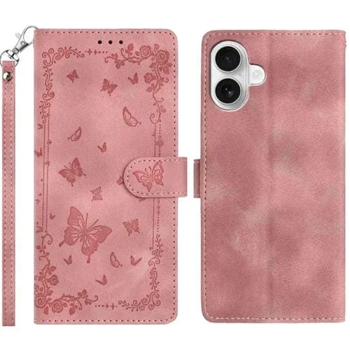 Funda de cuero con estampado de mariposas Secret Garden para iPhone 17 (rosa)