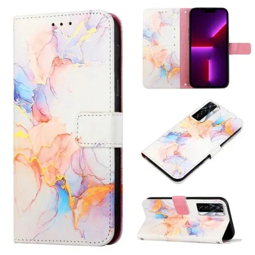 Funda de Cuero con Flip para Tecno Camon 17 Pro Pt003 Patrón Mármol (Blanco)