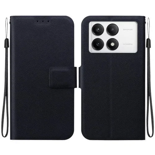 Funda de Cuero con Hebilla Magnética Ultrafina para Redmi K70 / K70 Pro / Poco F6 Pro (Negra)