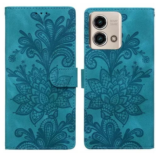 Funda de Cuero con Hebilla Magnética y Diseño Floral para Motorola Moto G 5G (2023) (Verde)