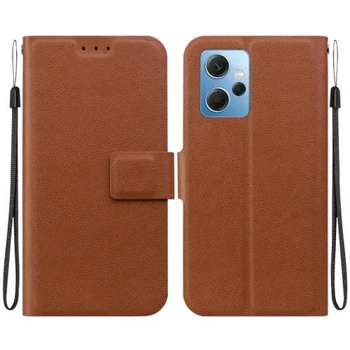 Funda de Cuero con Hebilla Magnética y Ultrafina para Redmi Note 12 4G (Marrón)