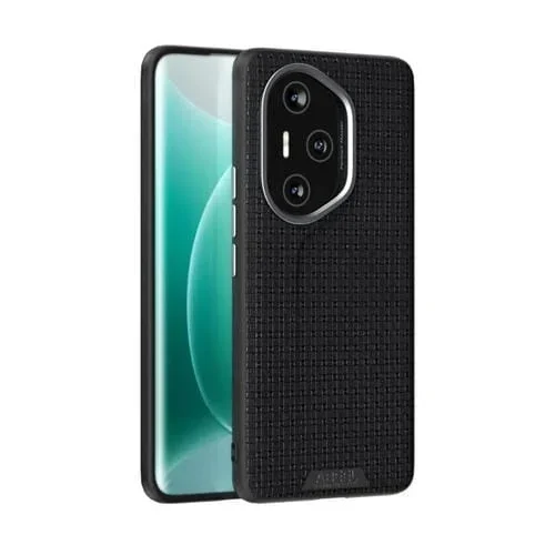 Funda de Cuero con Microrelieve 6D Patrón Abeel Ruyi para Honor 300 Pro (Negra)