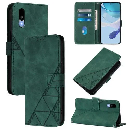 Funda de Cuero con Relieve 3D para Sharp Basio Active3 (Verde)