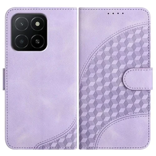 Funda de Cuero con Relieve Elefante para Honor X5B y X5B Plus con Cordón (Morado Claro)