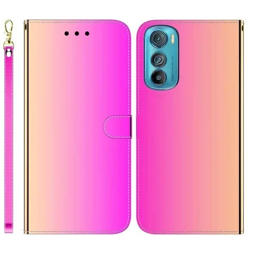 Funda de Cuero con Superficie de Espejo para Motorola Borde 30 (Gradiente)
