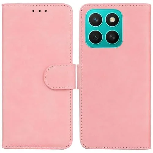Funda de Cuero con Tapa Abatible para Honor X8C 4G (Rosa) Tacto Suave