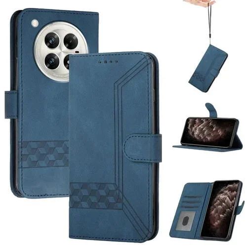 Funda de Cuero con Tapa Cúbica para Teléfono Infinix Zero 40 4G y 5G (Azul)