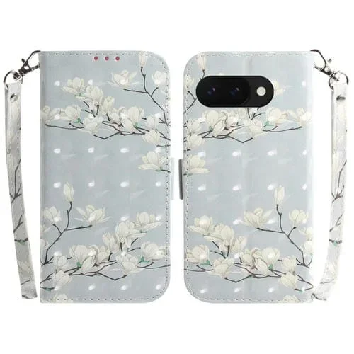 Funda de Cuero con Tapa Horizontal para Google Pixel 9A (Magnolia) Color 3D