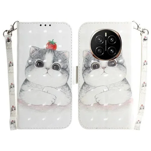 Funda de Cuero con Tapa Horizontal para Honor Magic7 (Lindo Gato)