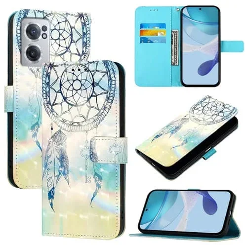 Funda de Cuero con Tapa Horizontal para OnePlus Nord Ce 2 5G Pintura 3D (Campanas de Viento de Ensueño)