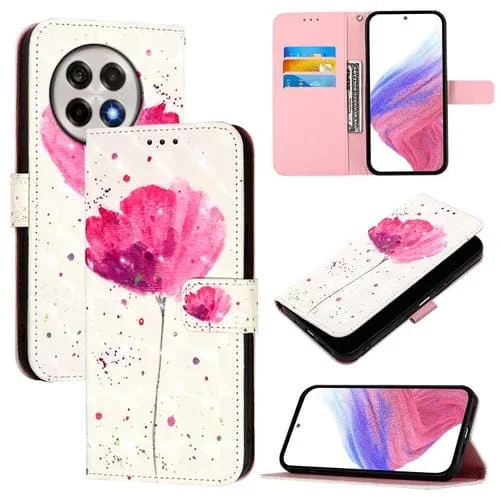 Funda de Cuero con Tapa Horizontal Pintura 3D para OnePlus 13R/Ace 5/5 Pro (Flor)