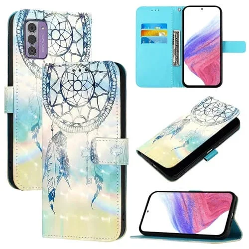 Funda de Cuero con Tapa Horizontal y Pintura 3D para Nokia G42/G310 (Dream Wind Chimes)