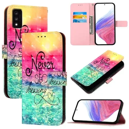 Funda de Cuero con Tapa Horizontal y Pintura 3D para TCL 30T T603Dl (Chasing Dreams)