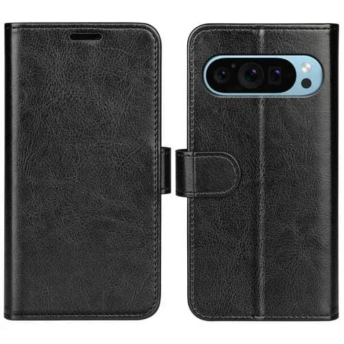 Funda de Cuero con Tapa Horizontal y Textura R64 para Google Pixel 9/9 Pro (Negra)