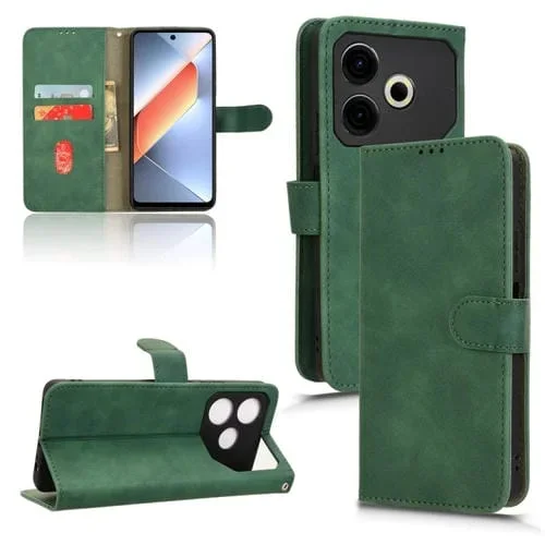Funda de Cuero con Tapa Magnética para Tecno Pova 6 Neo Skin Feel (Verde)