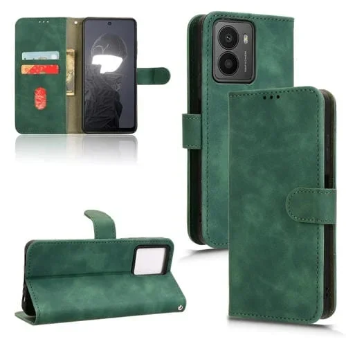 Funda de Cuero con Tapa Magnética para Teléfono HMD Fusion Skin Feel (Verde)