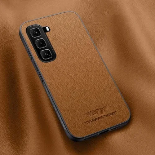 Funda de Cuero con Tapa Magnética para Teléfono Infinix Hot 50 Pro 4G Huiyi (Marrón)