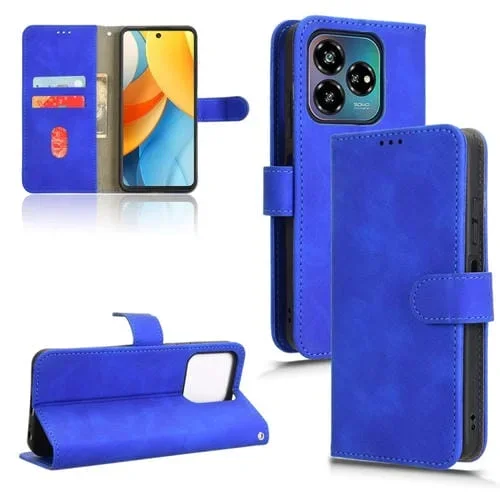 Funda de Cuero con Tapa Magnética para ZTE Axon 60 Lite (Azul)