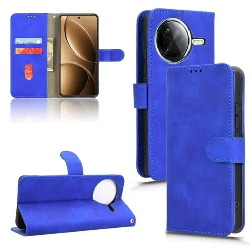 Funda de Cuero con Tapa Magnética y Tacto Agradable para Redmi K80 Pro (Azul)