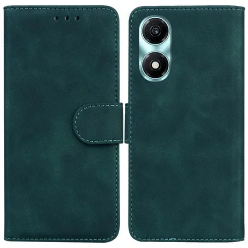 Funda de Cuero con Tapa para Honor X5 Plus y Play 40C Skin Feel Pure Color (Verde)