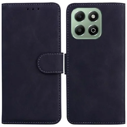 Funda de Cuero con Tapa para Honor X6B Diseño Piel Sintética (Negro)