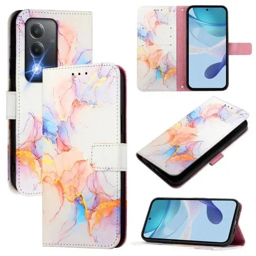 Funda de Cuero con Tapa para Teléfono Oppo A80 5G Versión UE Pt003 con Diseño de Mármol (Galaxy Marble White)
