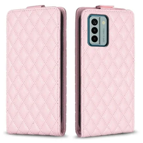 Funda de Cuero con Tapa Vertical para Nokia G22 (Rosa) Diamond Lattice