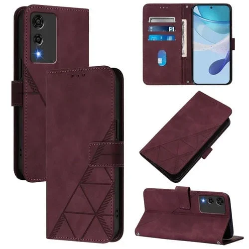 Funda de Cuero con Tapa y Relieve 3D para Cubot A10 (Rojo Vino)