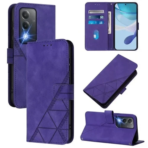 Funda de Cuero con Tapa y Relieve 3D para Oppo A80 5G Eu (Morado)
