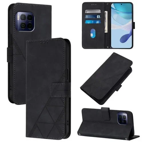 Funda de Cuero con Tapa y Relieve 3D para Teléfono T-Mobile Revvl 7 Pro 5G (Negra)