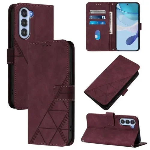 Funda de Cuero con Tapa y Relieve 3D para ZTE Nubia S 5G A403Zt (Rojo Vino)