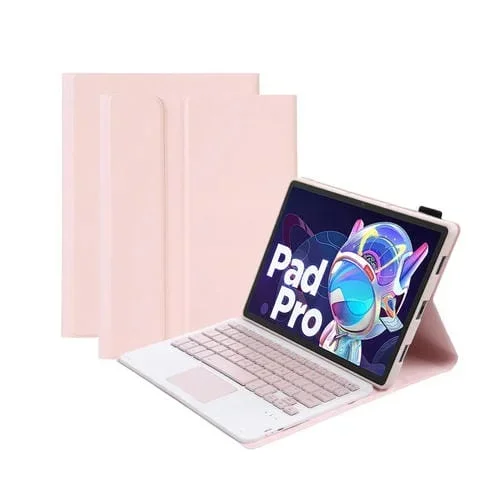 Funda de Cuero con Teclado Bluetooth Am18-A y Panel Táctil para Lenovo Xiaoxin Pad Pro 2022 (Rosa) 11,2 «