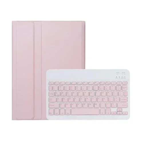 Funda de Cuero con Teclado Bluetooth Desmontable para Honor Pad X8A/X9 (2024) (Rosa y Blanco)