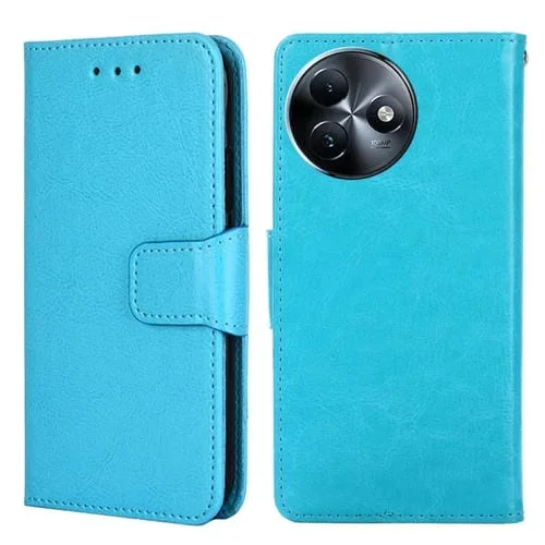 Funda de Cuero con Textura de Cristal para Teléfono Itel S24 4G (Azul Cielo)