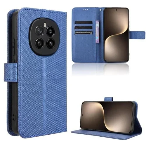 Funda de Cuero con Textura de Diamante para Honor Magic7 (Azul)