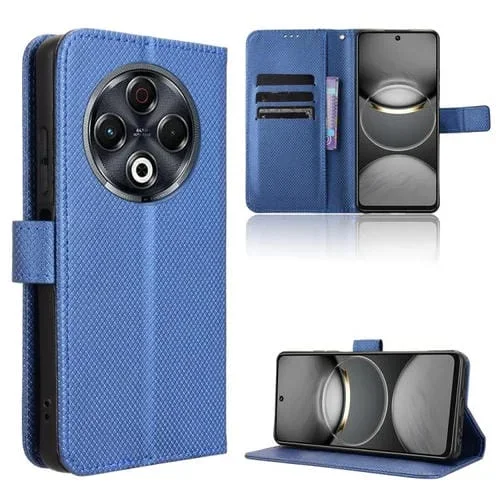 Funda de Cuero con Textura de Diamante para Tecno Spark 30 4G (Azul)