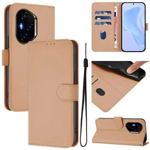 Funda de Cuero con Textura de Piel y Cordón para Honor 300 Pro y 300 Ultra (Piel)