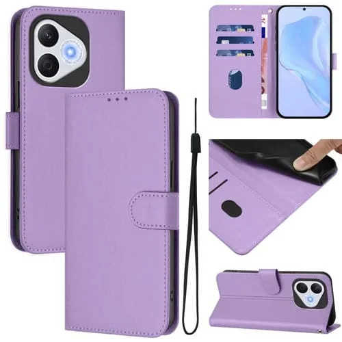 Funda de Cuero con Textura de Piel y Cordón para Honor 400 Lite (Morado Lavanda)