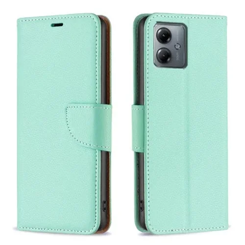 Funda de Cuero Flip para Motorola Moto G14 4G Litchi Texture (Verde)