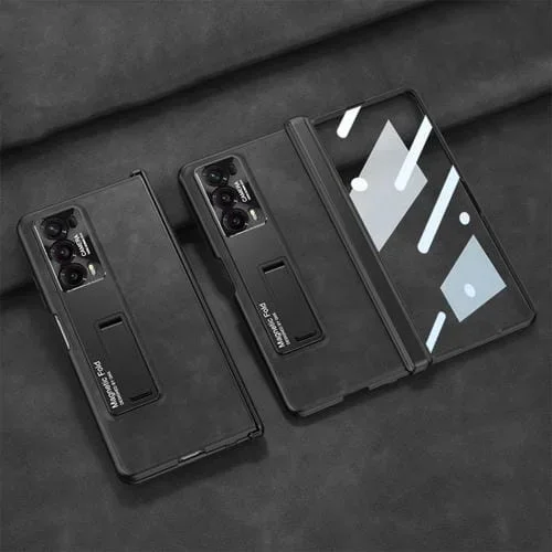 Funda de Cuero Gkk para Honor Magic V2 con Bisagra Plegable y Soporte (Negro)